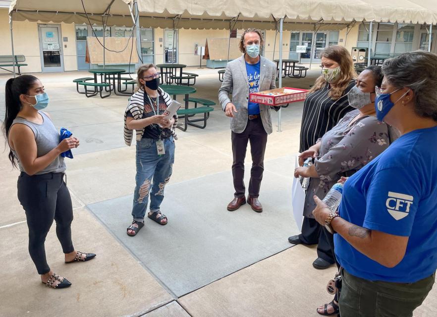 CFT President  with members at East Los Angeles College