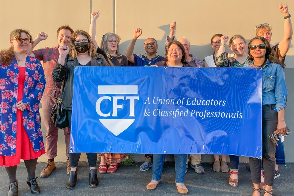 Members of the new AFT local union The Claremont Colleges Services Library Staff Federation