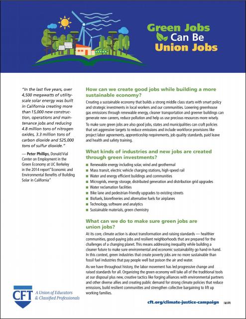 Green jobs flyer image