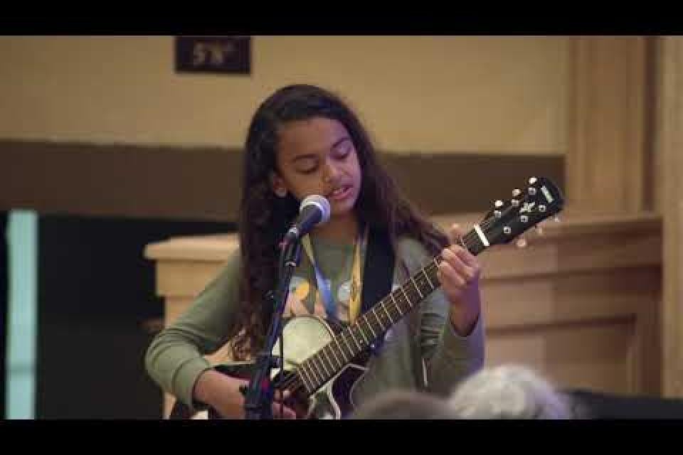 Fifth grader Aryana Fields  performs “Strike Song”