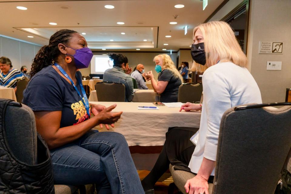 One on one discussions during workshop