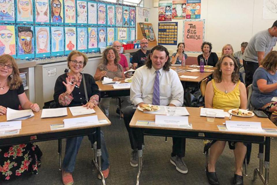 In Santa Cruz, the new Federation of Retired Educational Personnel joins the faculty and classified AFT unions during interviews for potential school board candidates.