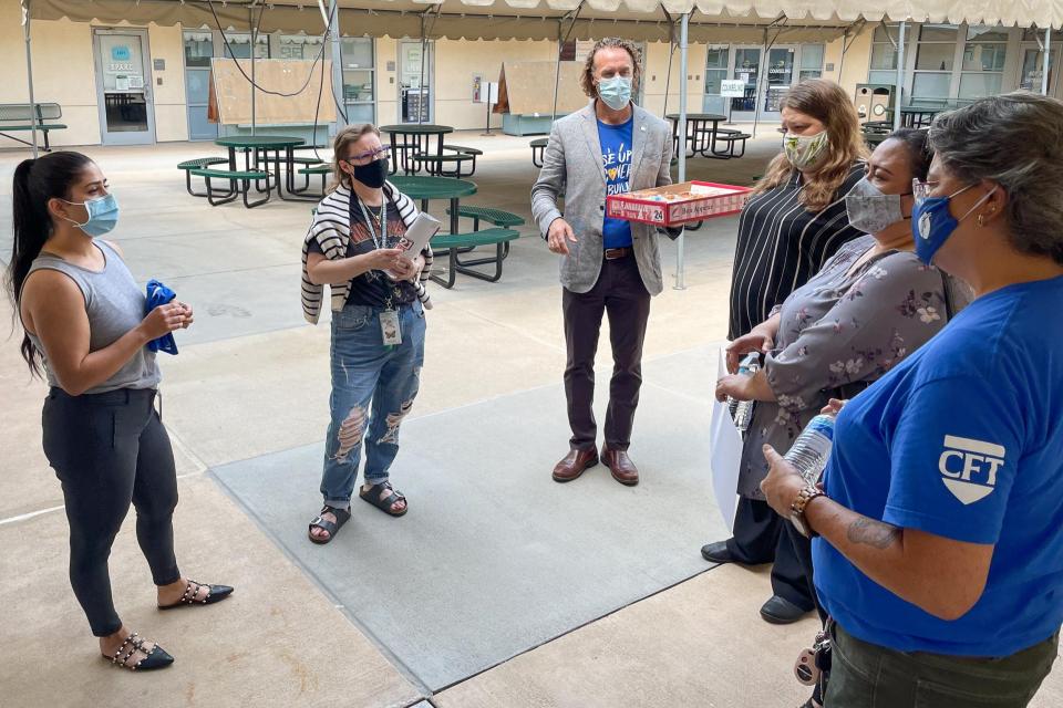 CFT President  with members at East Los Angeles College