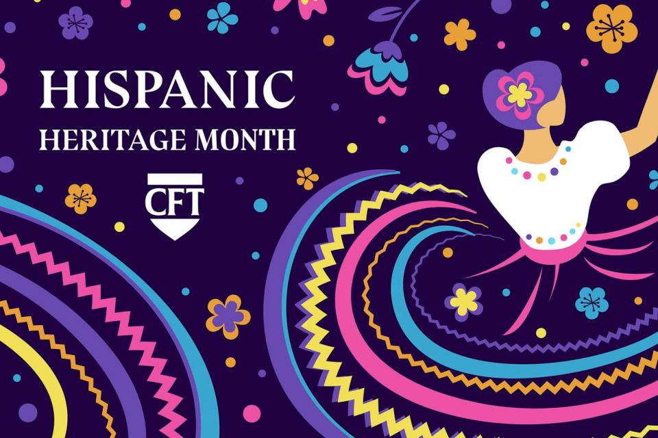 latina dancing with skirt swirling - Hispanic Heritage Month