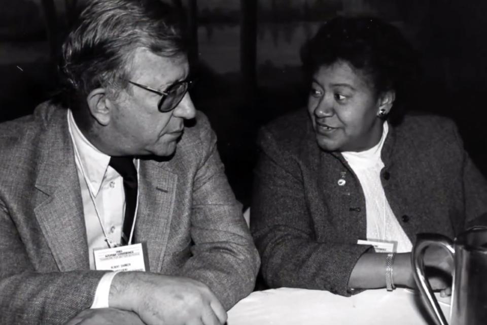 Lorretta Johnson with AFT President Al Shanker. 