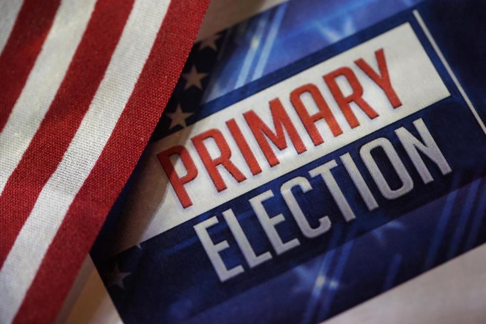 Primary Election in red, white and blue