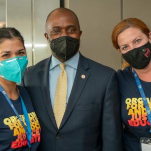 State Superintendent of Public Instruction Tony Thurmond nd with members