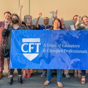 Members of the new AFT local union The Claremont Colleges Services Library Staff Federation