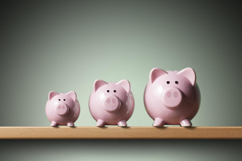increasing piggy banks representing increasing protection for pensions